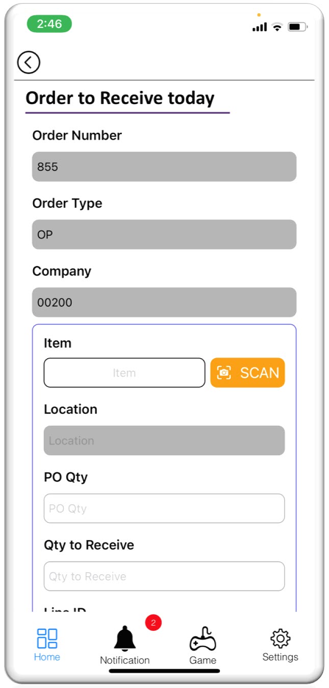 Order to Receive Today